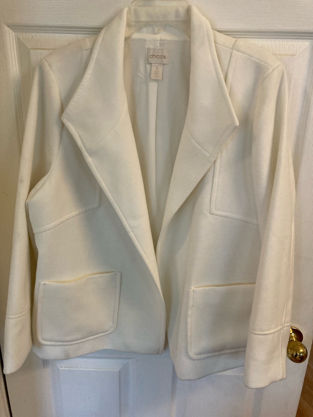 Chico’s Winter White Open Front Jacket